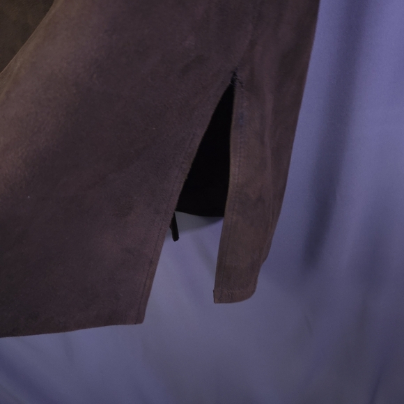 Vintage Saters Suade Coat Fur Collar Brown Size 8 3/4 Sleeve‎ 60s Old Money - Picture 10 of 10